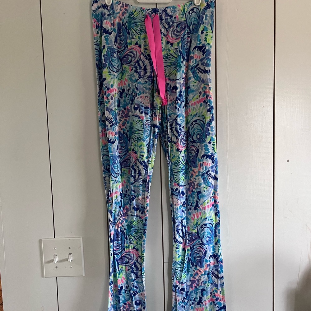 Lilly Pulitzer blue and pink pajama pants
